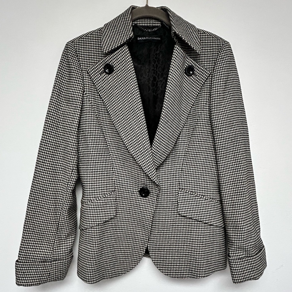 Dana Buchman Houndstooth Black and White Blazer Women’s size 4​​